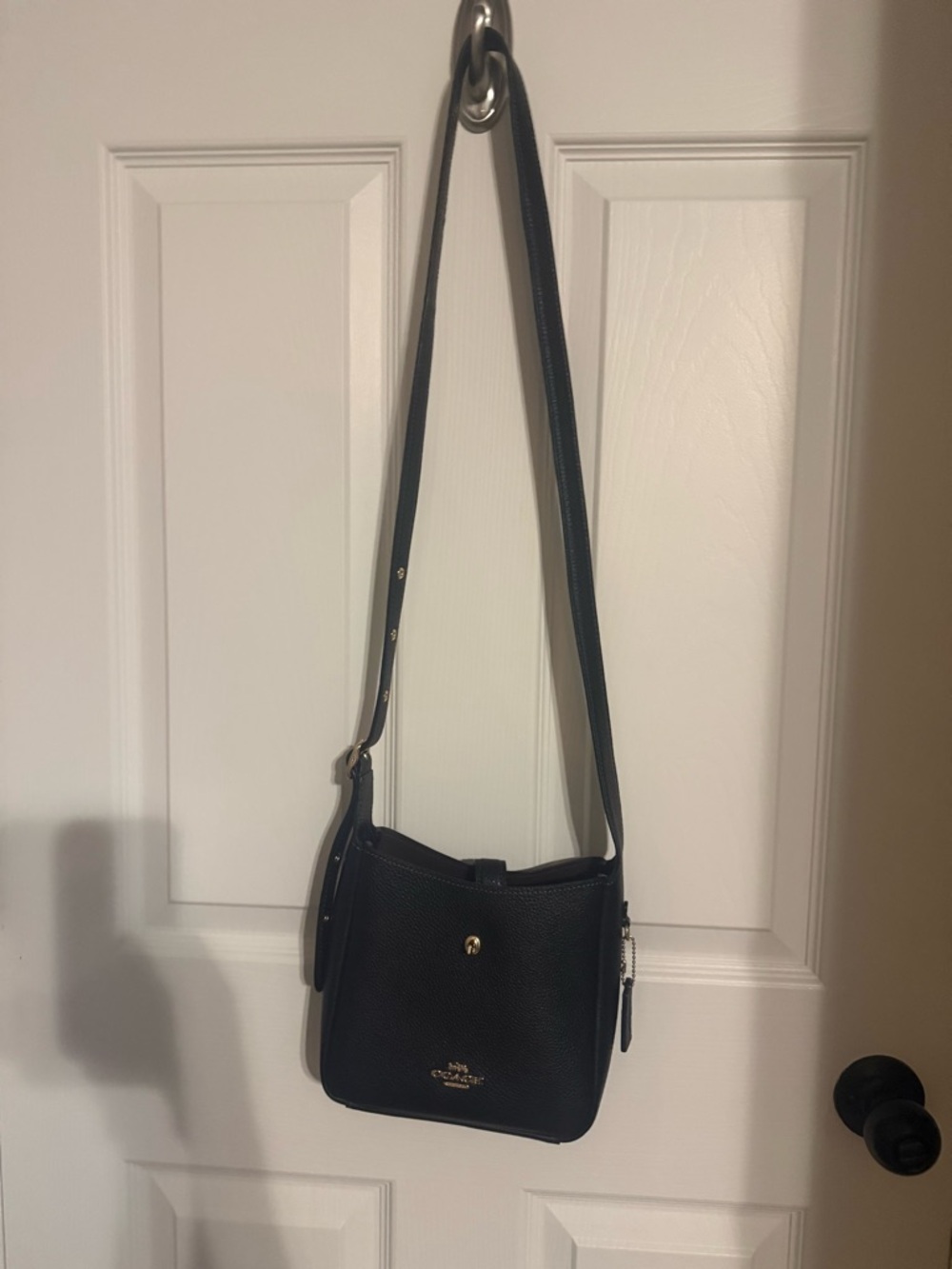 Coach Black Pebbled Leather Crossbody with Gold Hardware - Picture 2 of 2